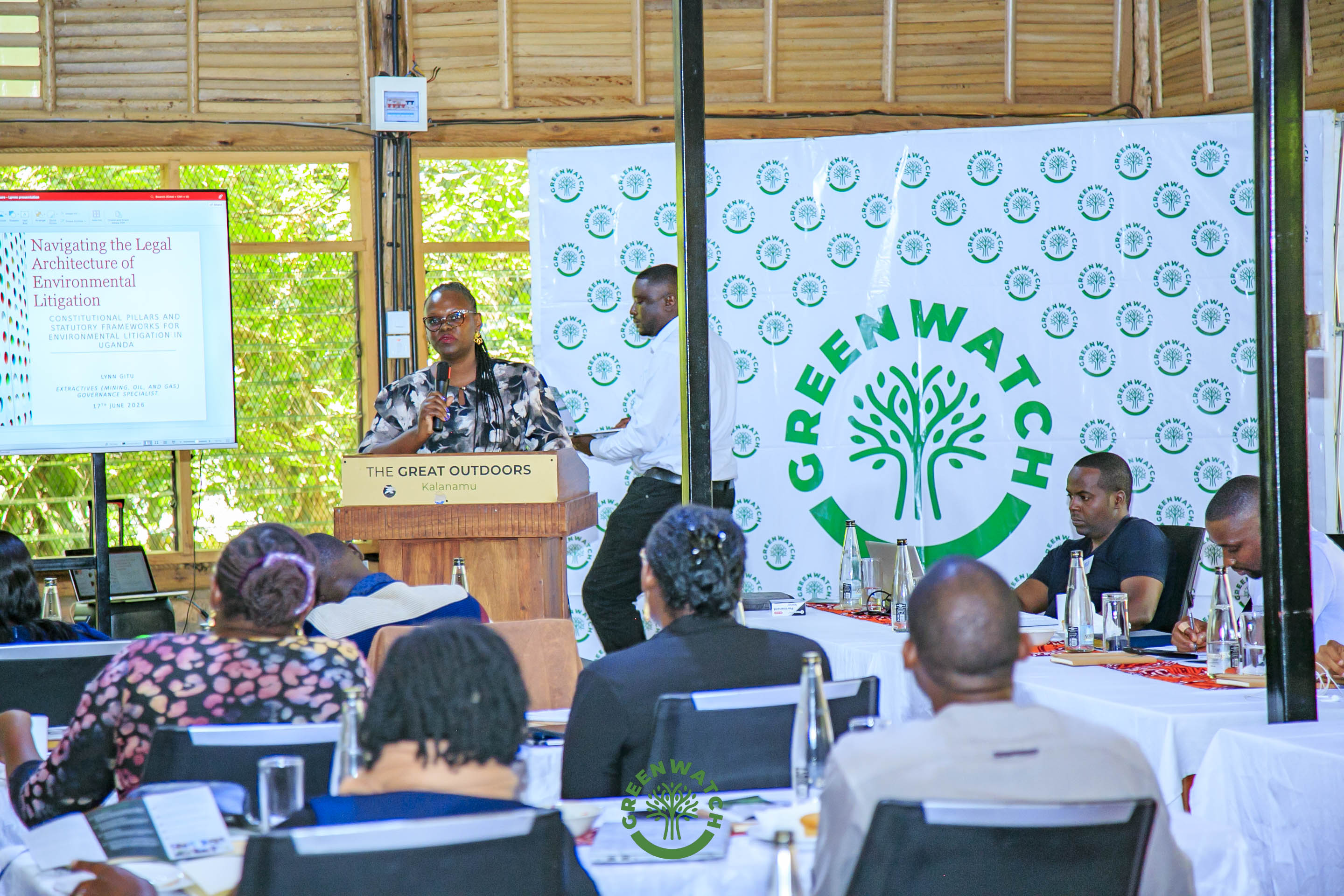 Lynn Gitu, an Extractives (Mining, Oil & Gas) Governance Specialist & legal professional presenting