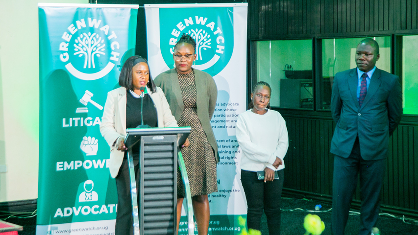 Judith Nansubuga speaking on behalf of the leadership committee at the Launch of the Lawyers for Environment and Climate Justice Network