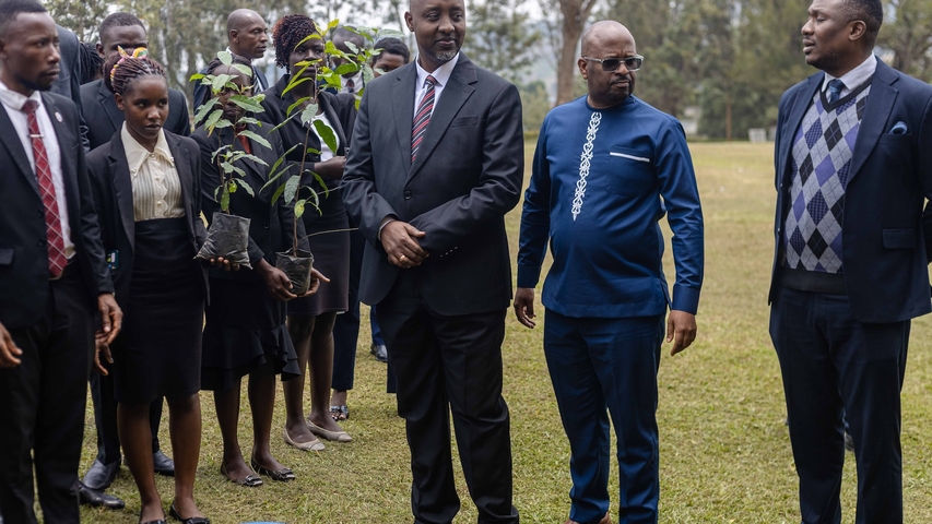 Hon. Justice Nshimye Allan Paul Mbabazi (Head, Mbarara High Court ) - doing tree planting to conclude the Memorial Lecture