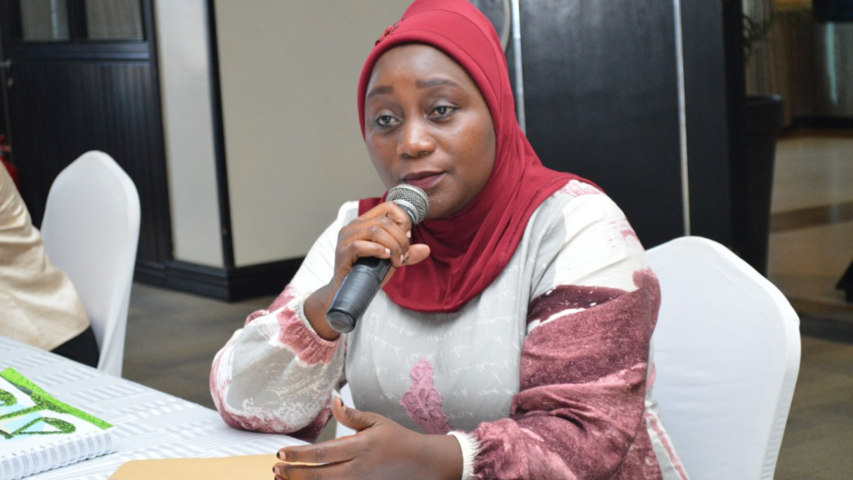 Her Worship Zulaika Nanteza, Chief Magistrate, Iganga district sharing with the participants her point of view on how some of the environmental laws conflict with culture in Ugandan communities.