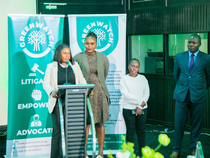 Judith Nansubuga speaking on behalf of the leadership committee at the Launch of the Lawyers for Environment and Climate Justice Network